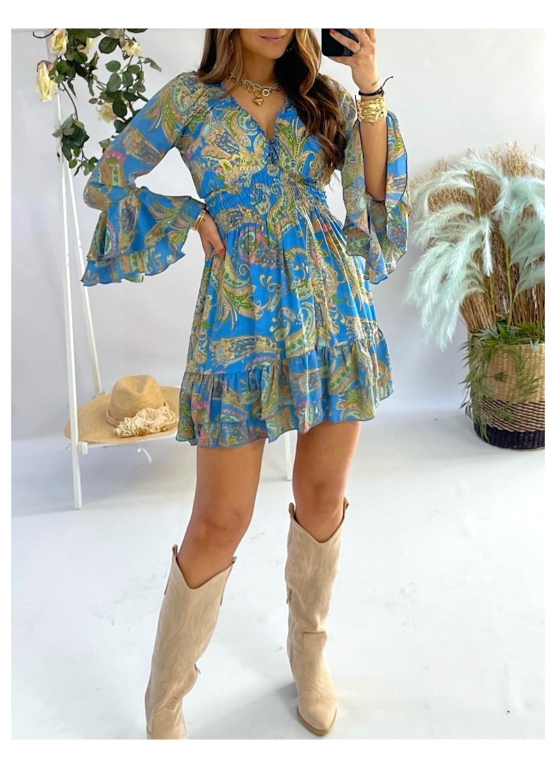 Vestido Capri azules y verdes