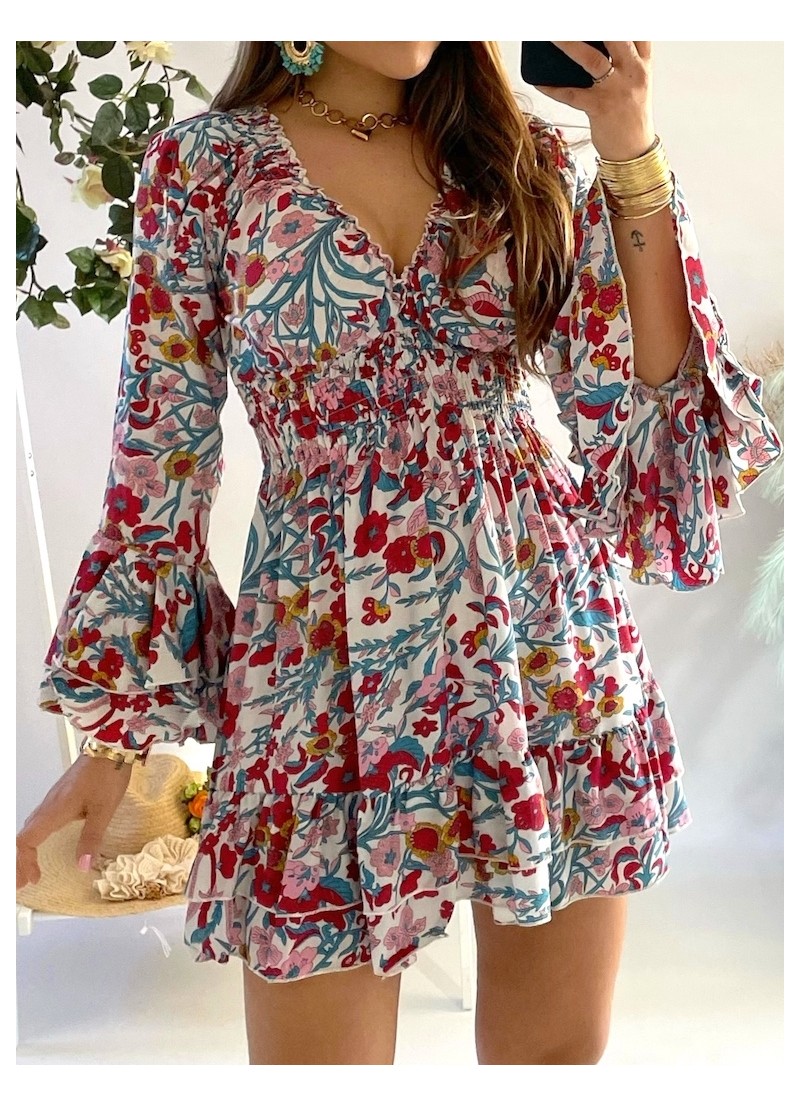 Vestido Capri azul y fucsia Trilce