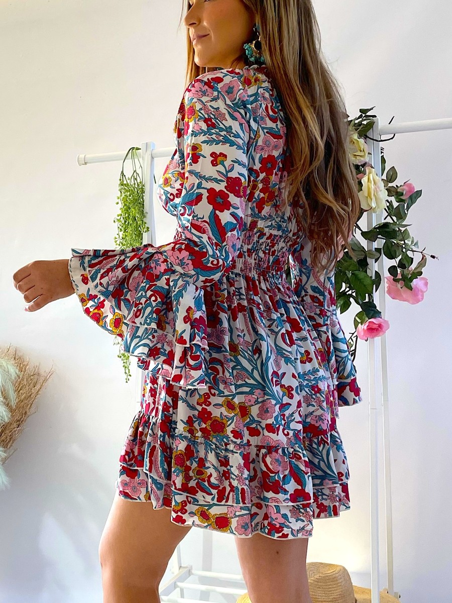 Vestido Capri azul y fucsia Trilce