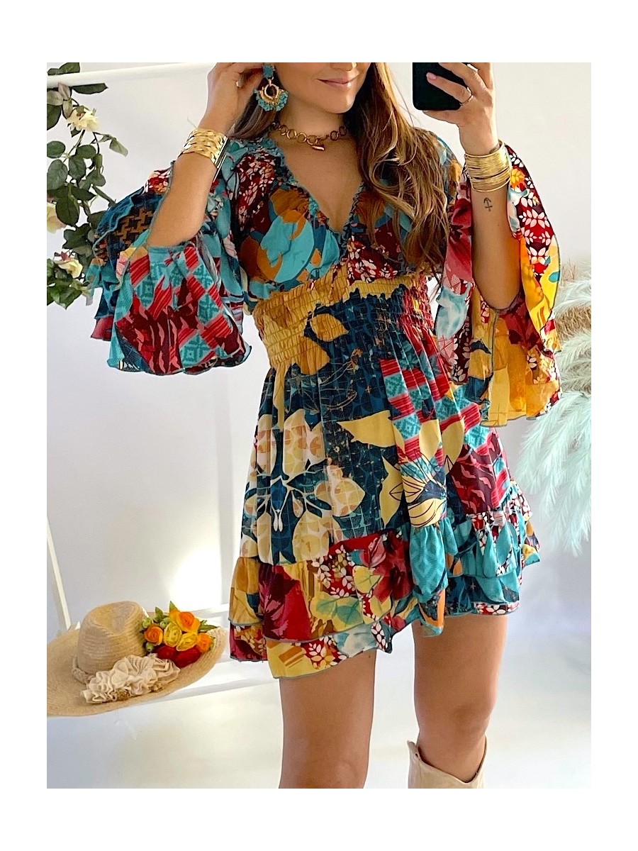 Vestido Capri multicolor Trilce