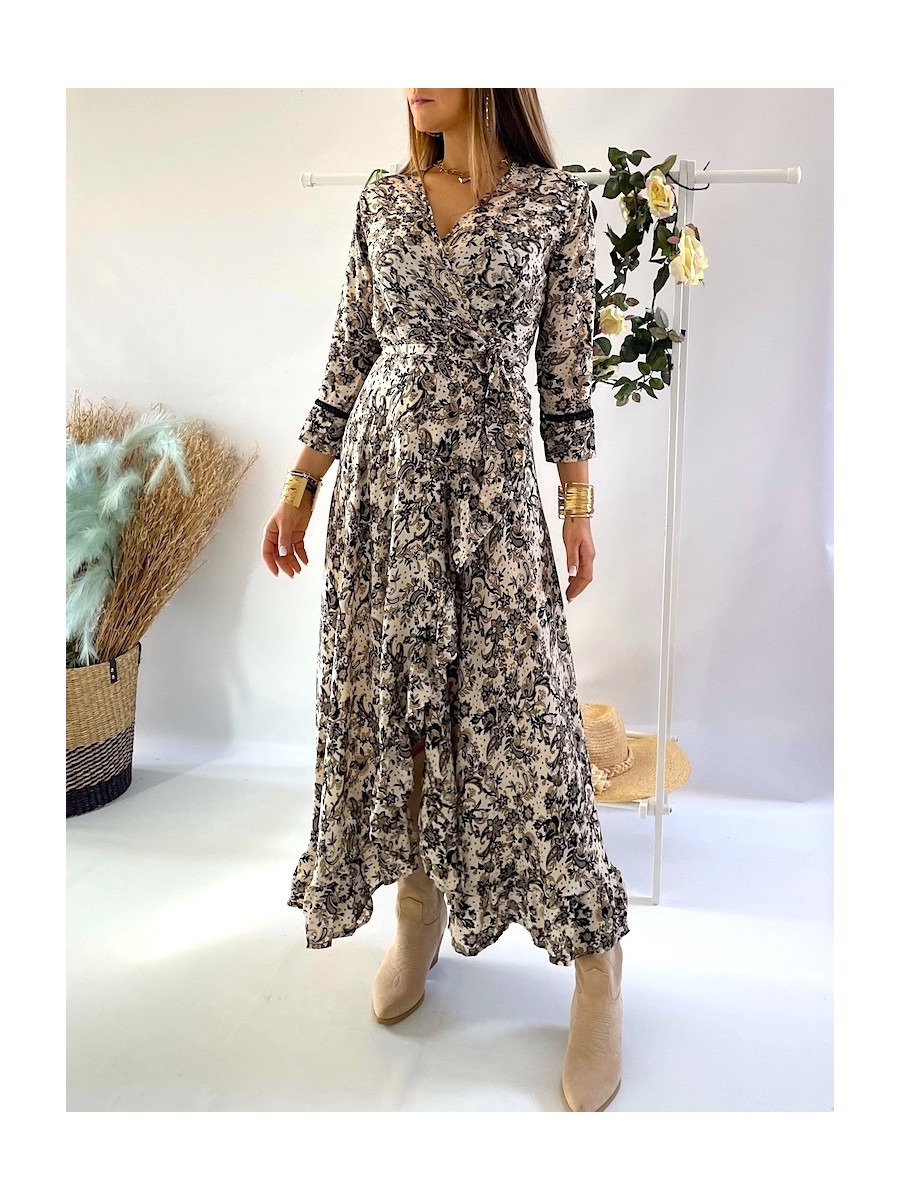 Vestido Lisboa beige y negro