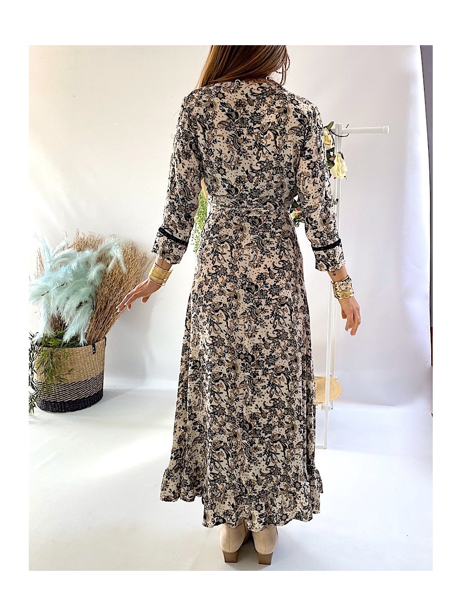 Vestido Lisboa beige y negro