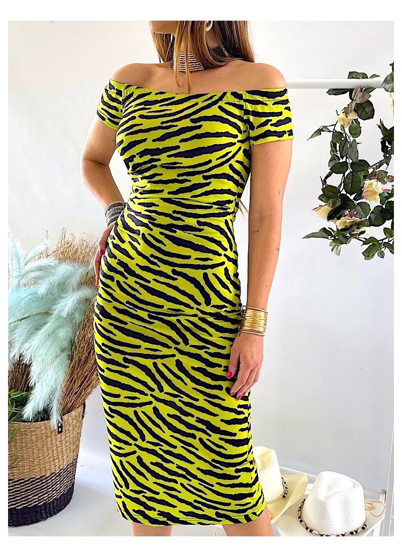 Vestido escote Bardot Lolina