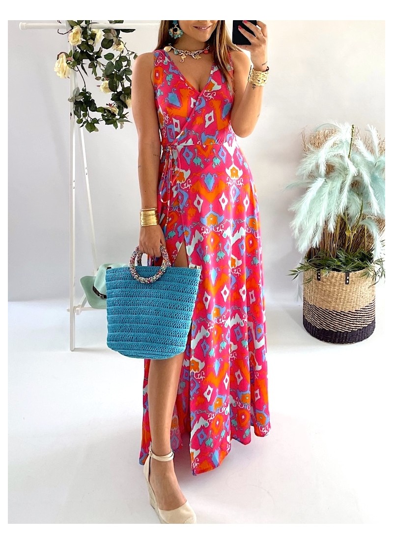 Vestido Brasil fondo fucsia
