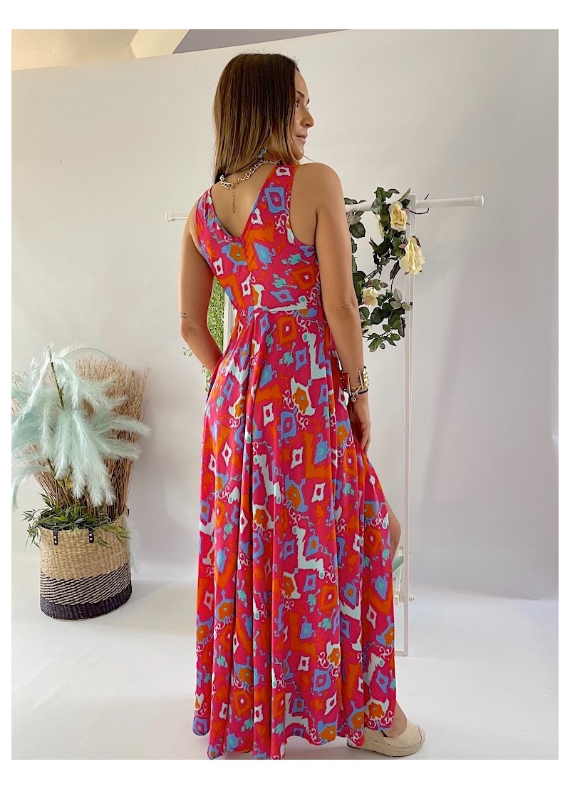 Vestido Brasil fondo fucsia