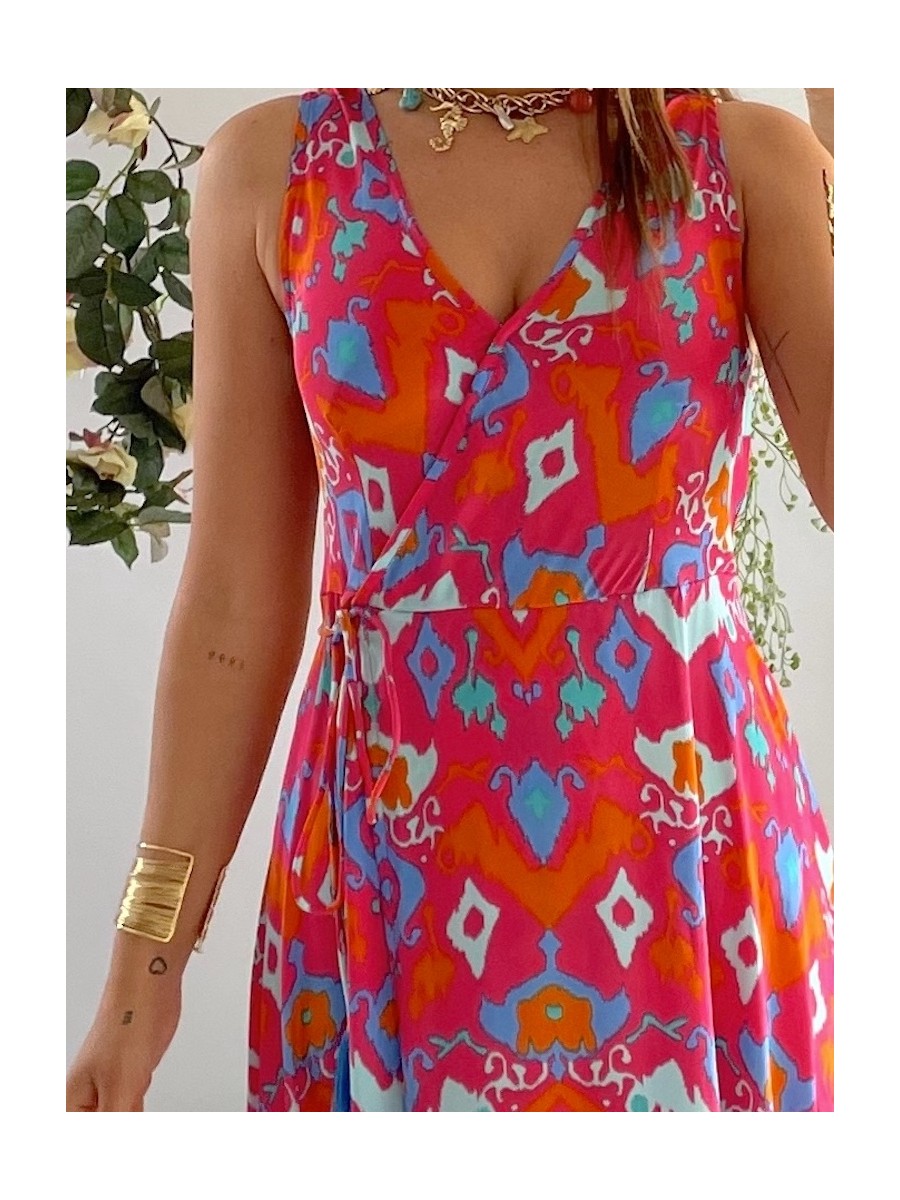 Vestido Brasil fondo fucsia