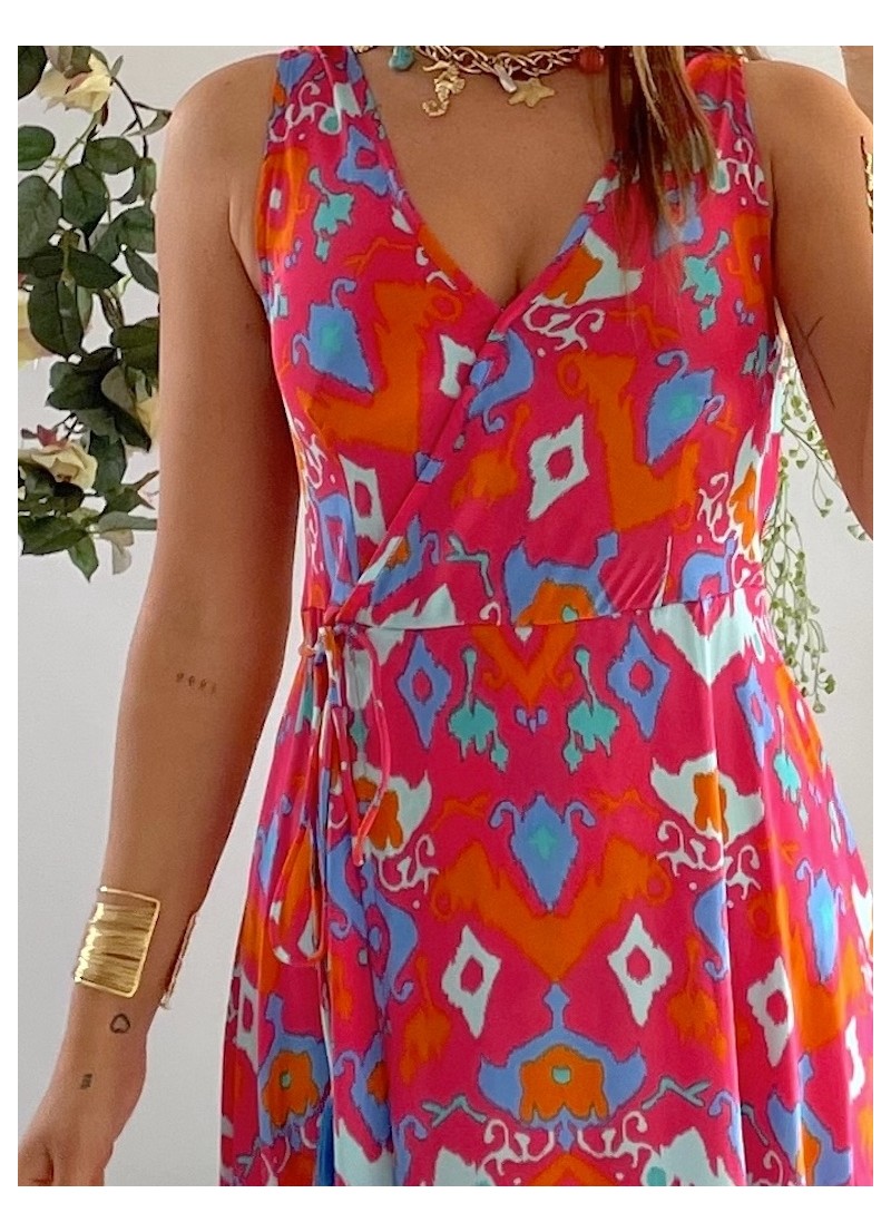 Vestido Brasil fondo fucsia