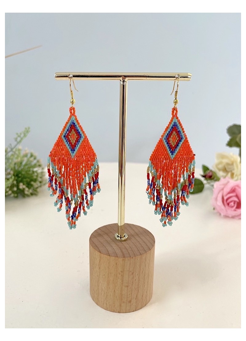 Pendientes Etnico  naranja