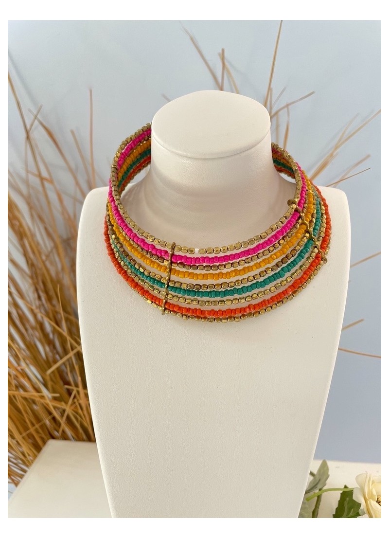 Gargantilla choker bolitas multicolor