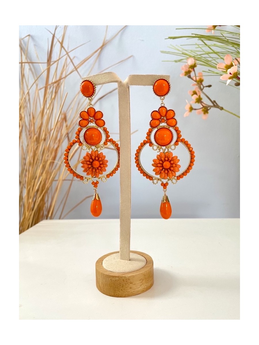 Pendientes Arabesco naranjas