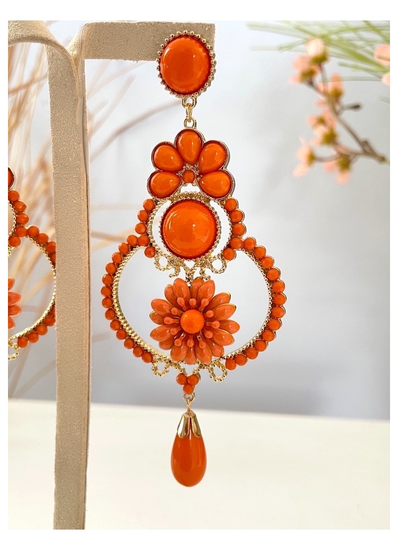 Pendientes Arabesco naranjas