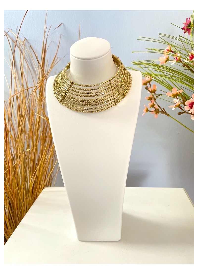 Gargantilla choker bolitas doradas