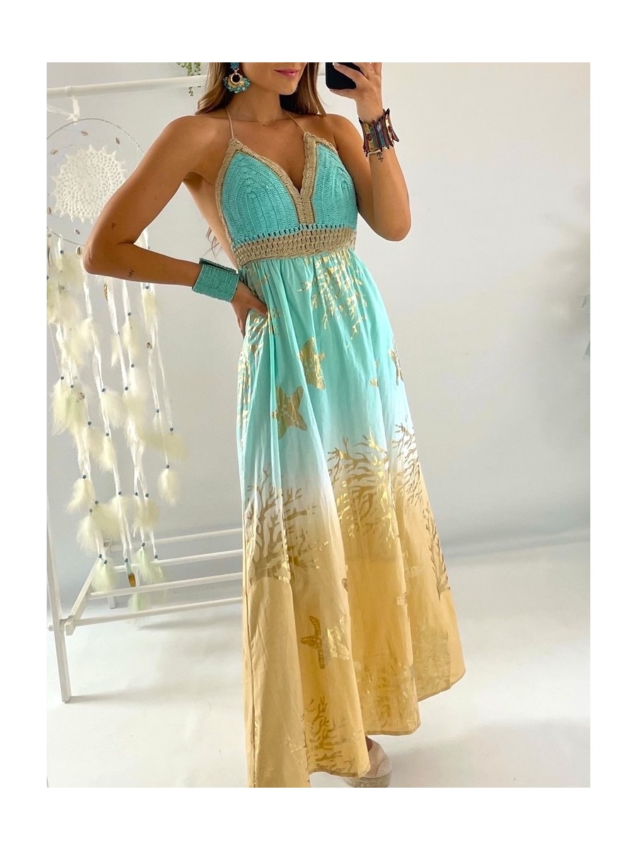 Vestido Mallorca Trilce aguamarina