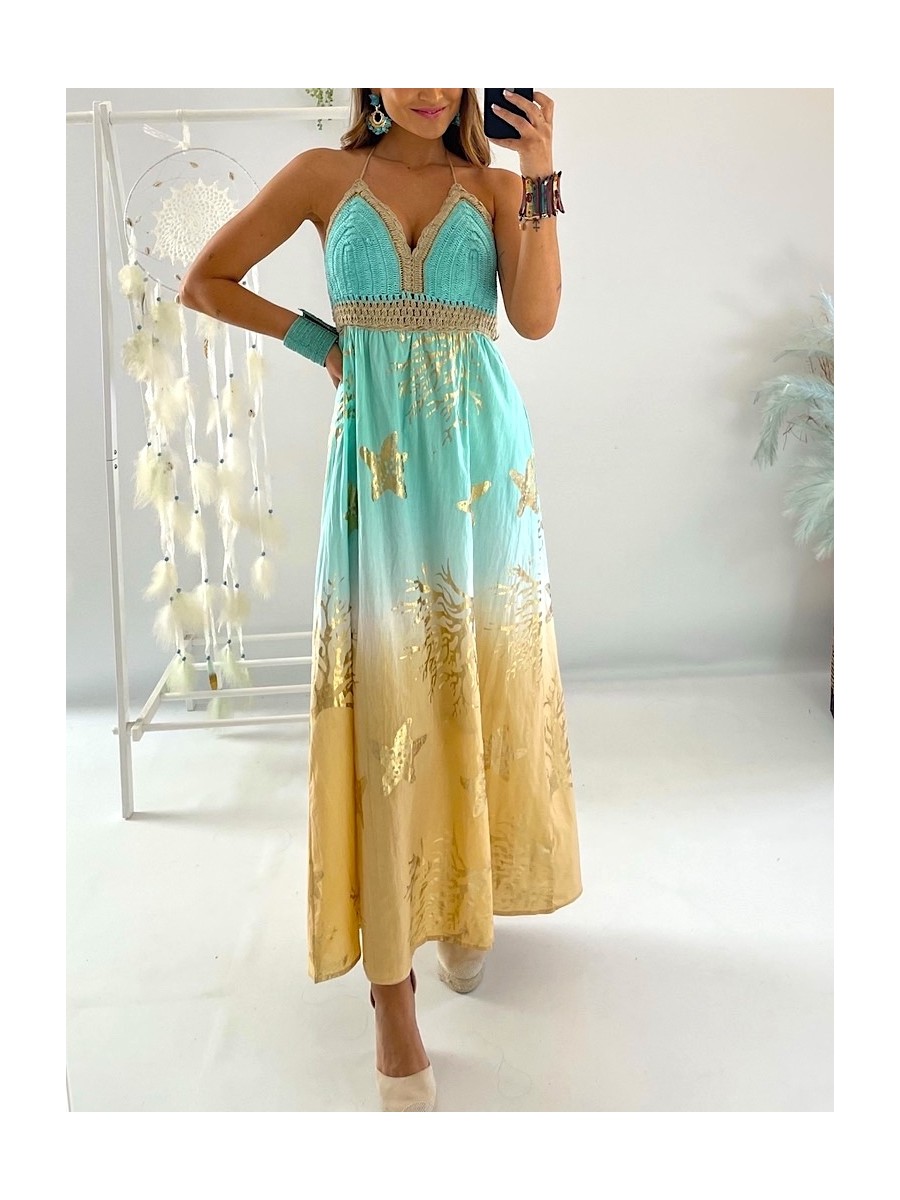 Vestido Mallorca Trilce aguamarina