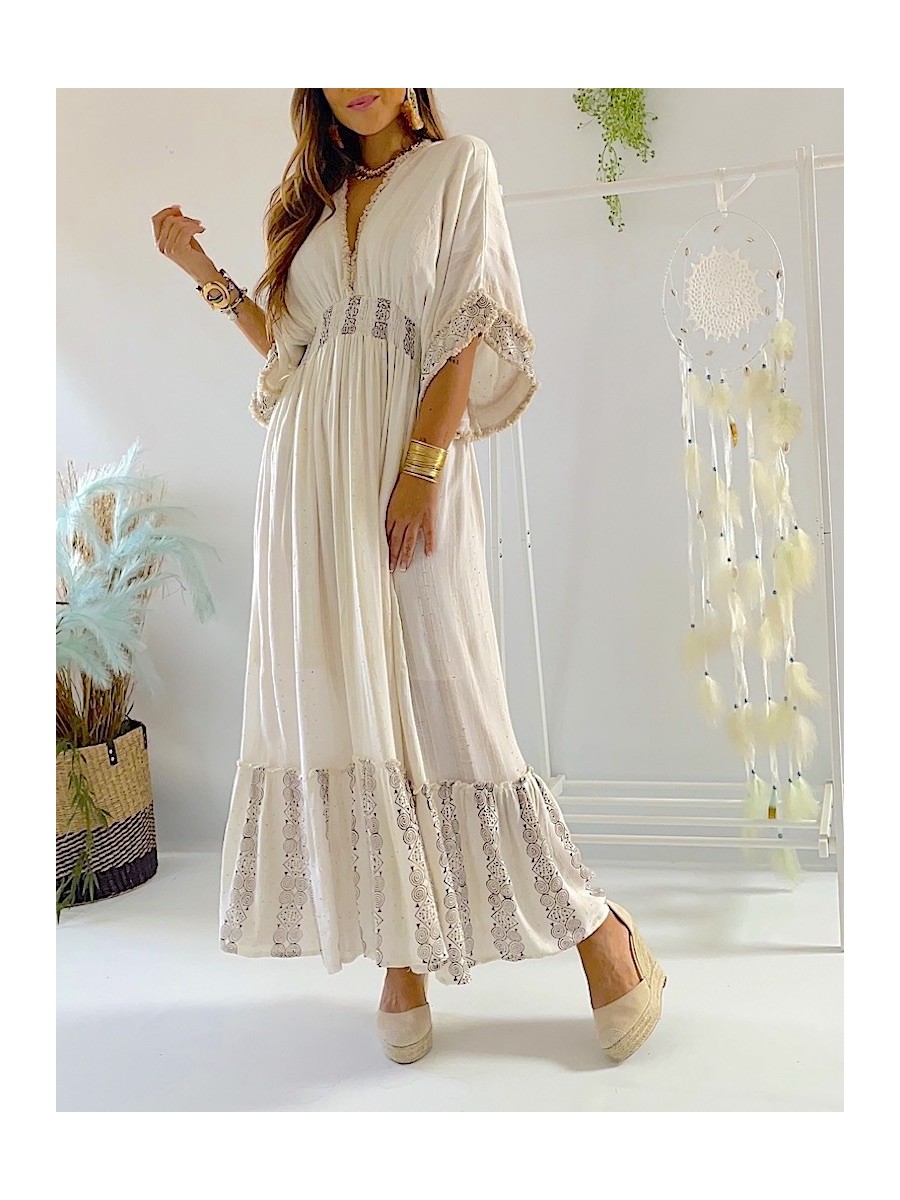 Vestido Atenea Trilce blanco roto