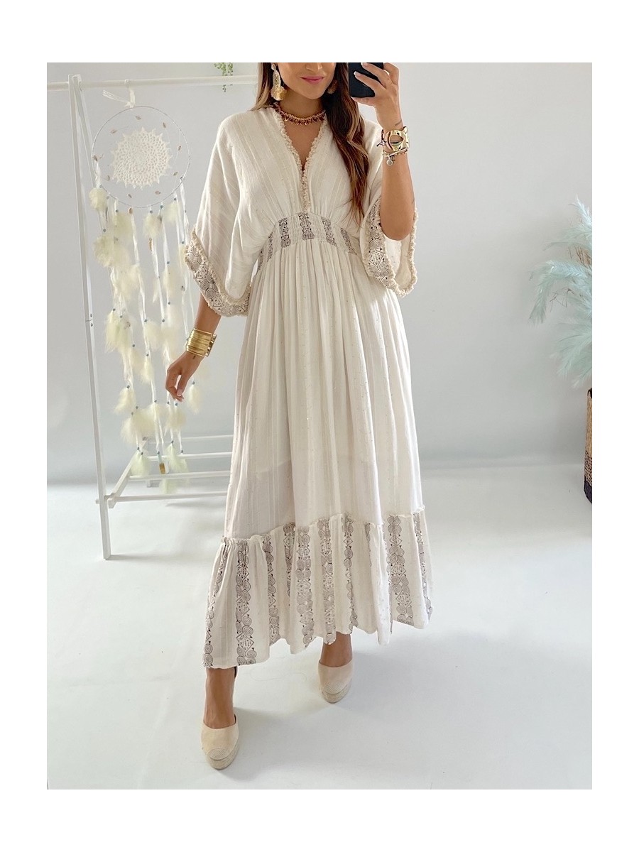 Vestido Atenea Trilce blanco roto