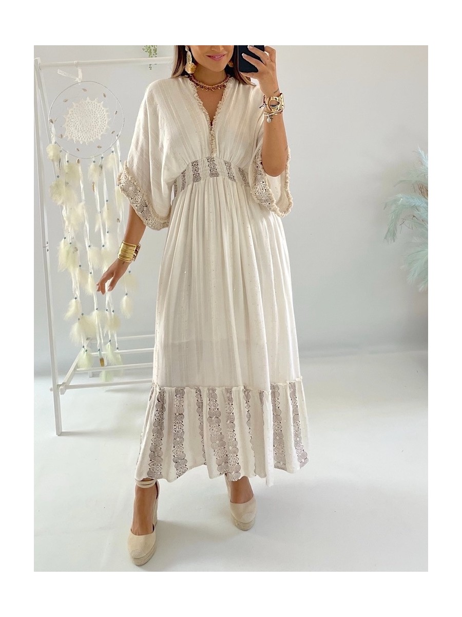 Vestido Atenea Trilce blanco roto