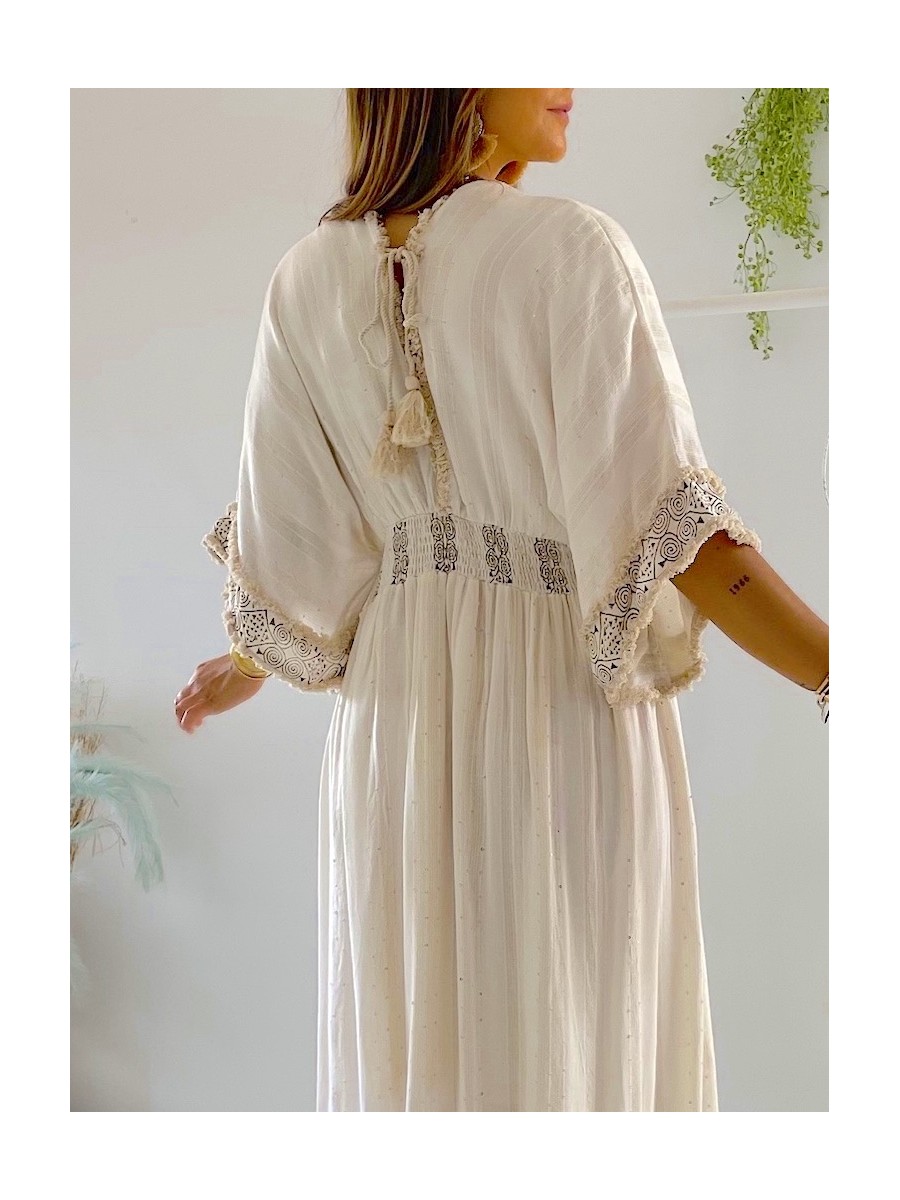 Vestido Atenea Trilce blanco roto