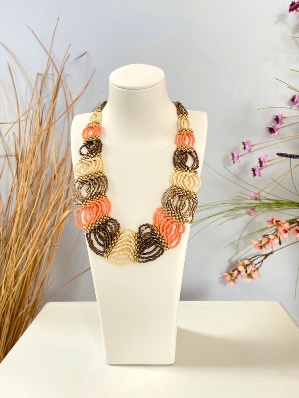 Collar Chipre naranja y dorado