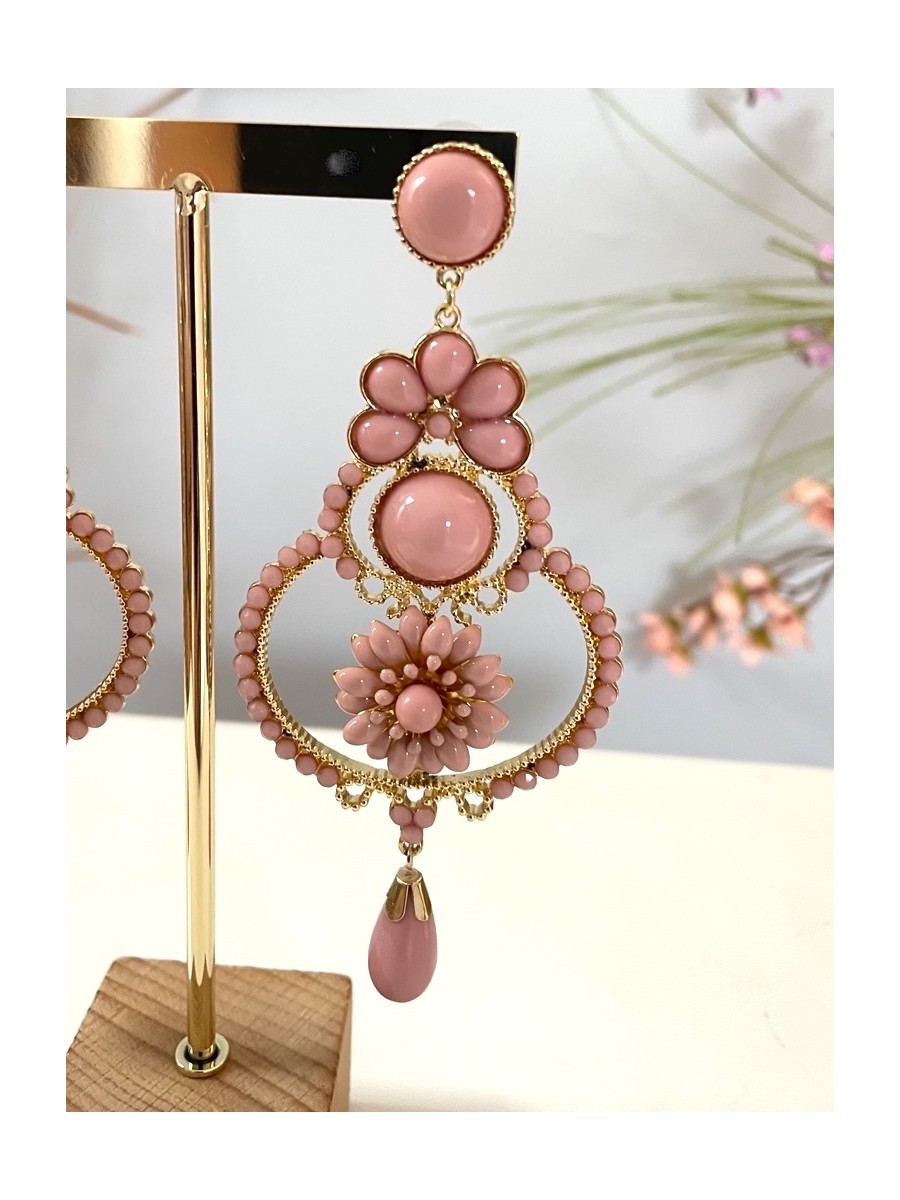 Pendientes Arabesco rosa