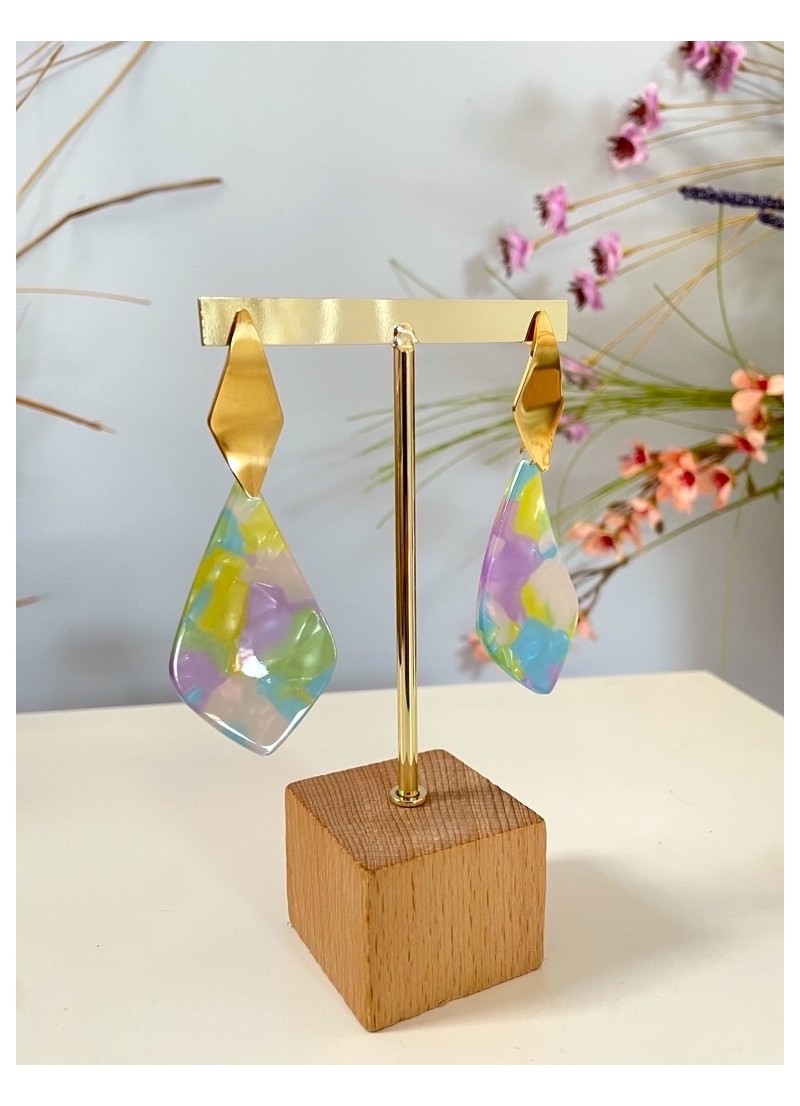 Pendientes Rombos multicolor
