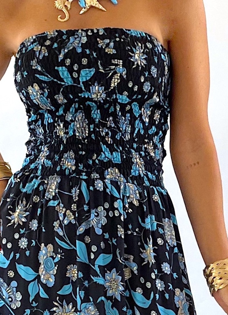 Vestido Evelyn azul y negro