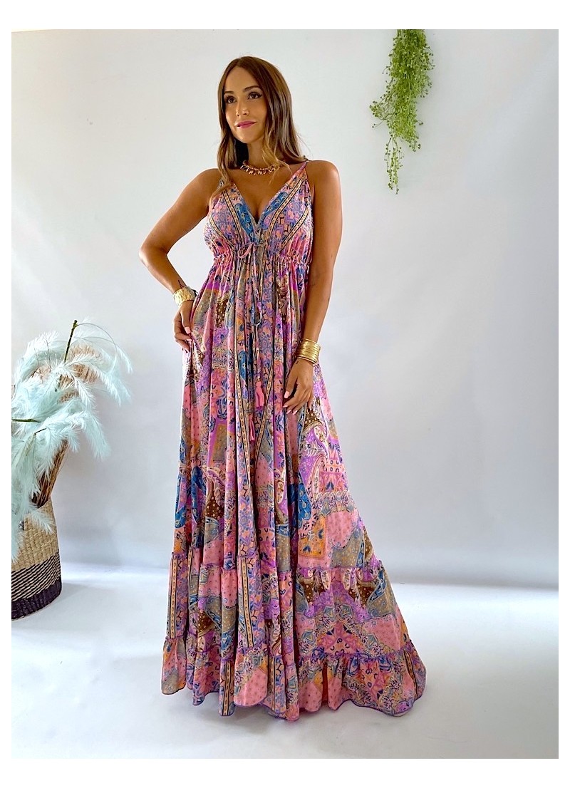 Vestido Indiana malvas