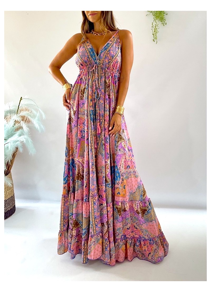 Vestido Indiana malvas