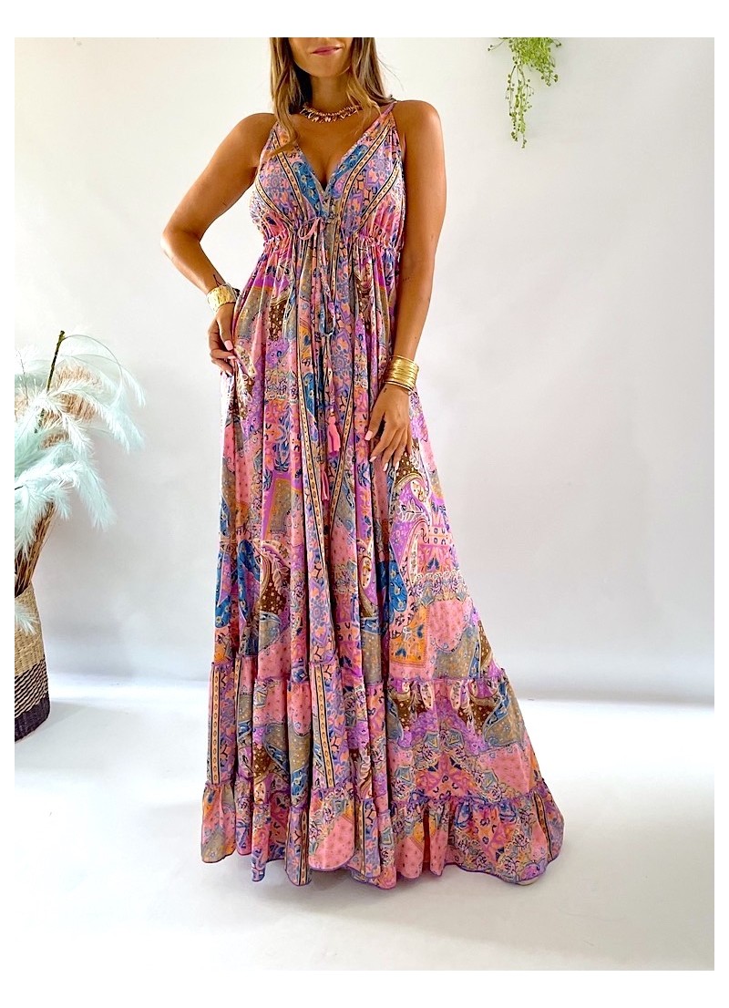 Vestido Indiana malvas