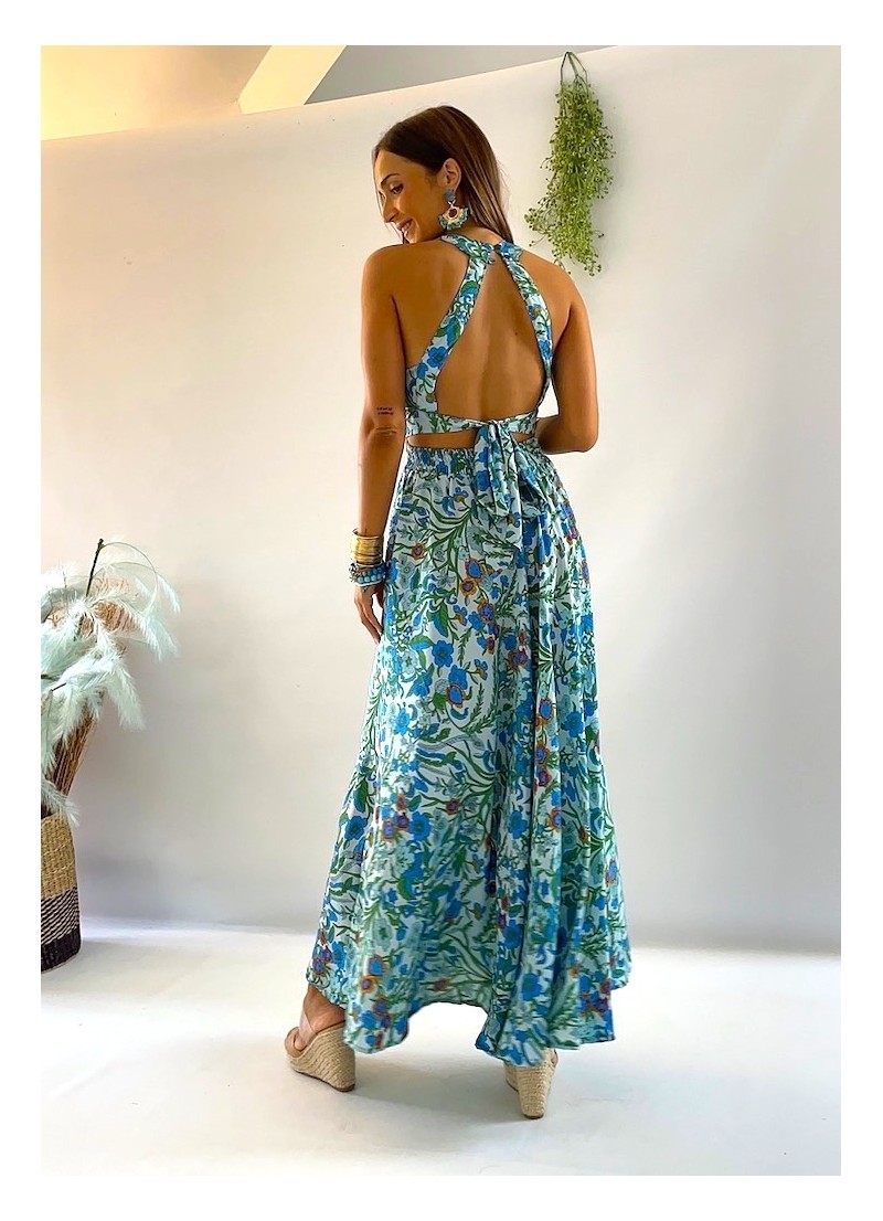 Vestido Sita azul y verde