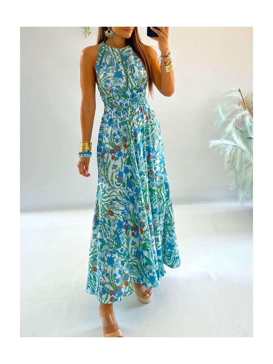 Vestido Sita azul y verde