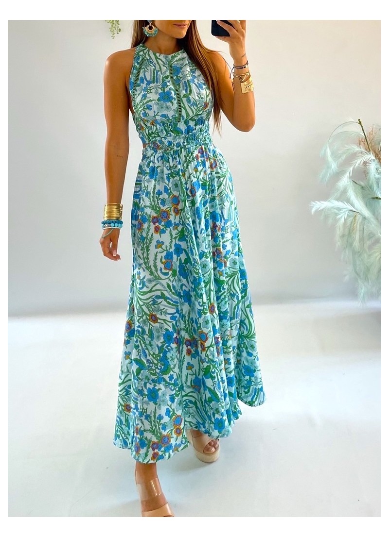 Vestido Sita azul y verde