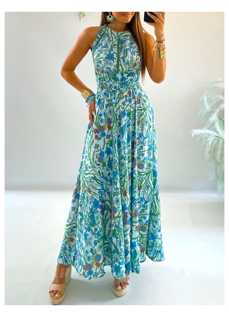 Vestido Sita azul y verde