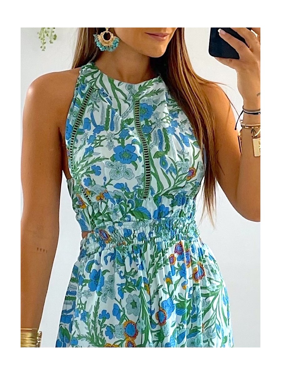 Vestido Sita azul y verde