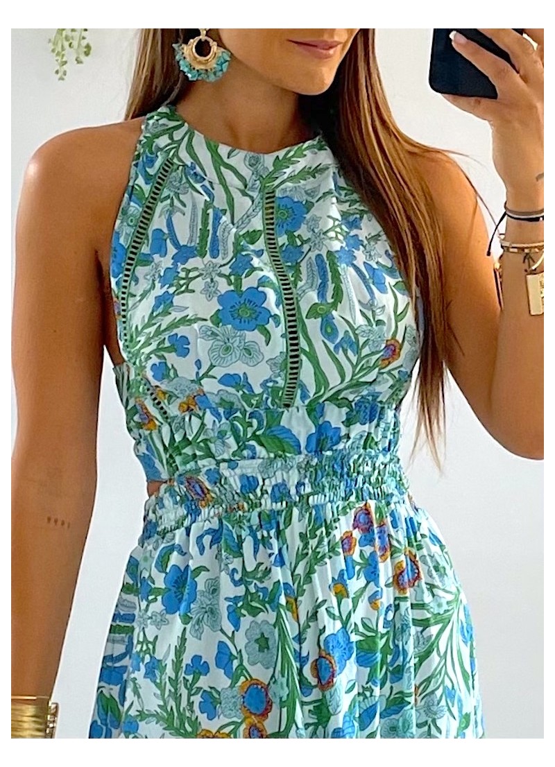 Vestido Sita azul y verde