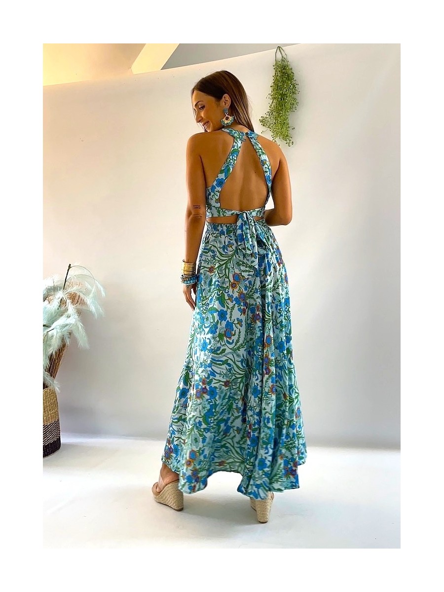 Vestido Sita azul y verde