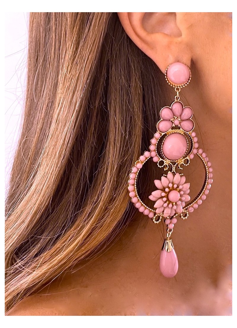 Pendientes Arabesco rosa