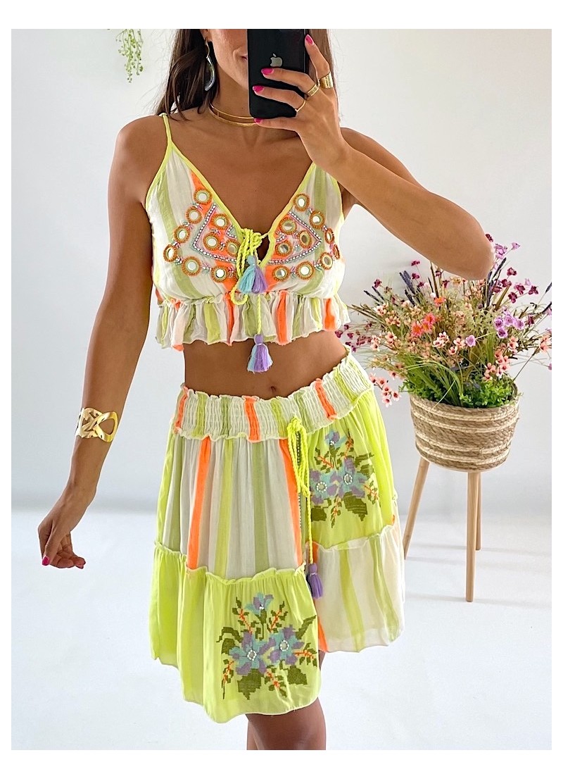 Conjunto Bali verde lima