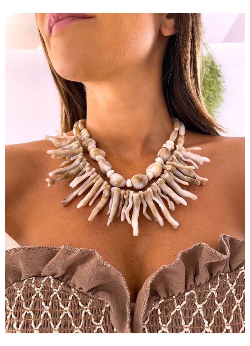 Gargantilla doble beige