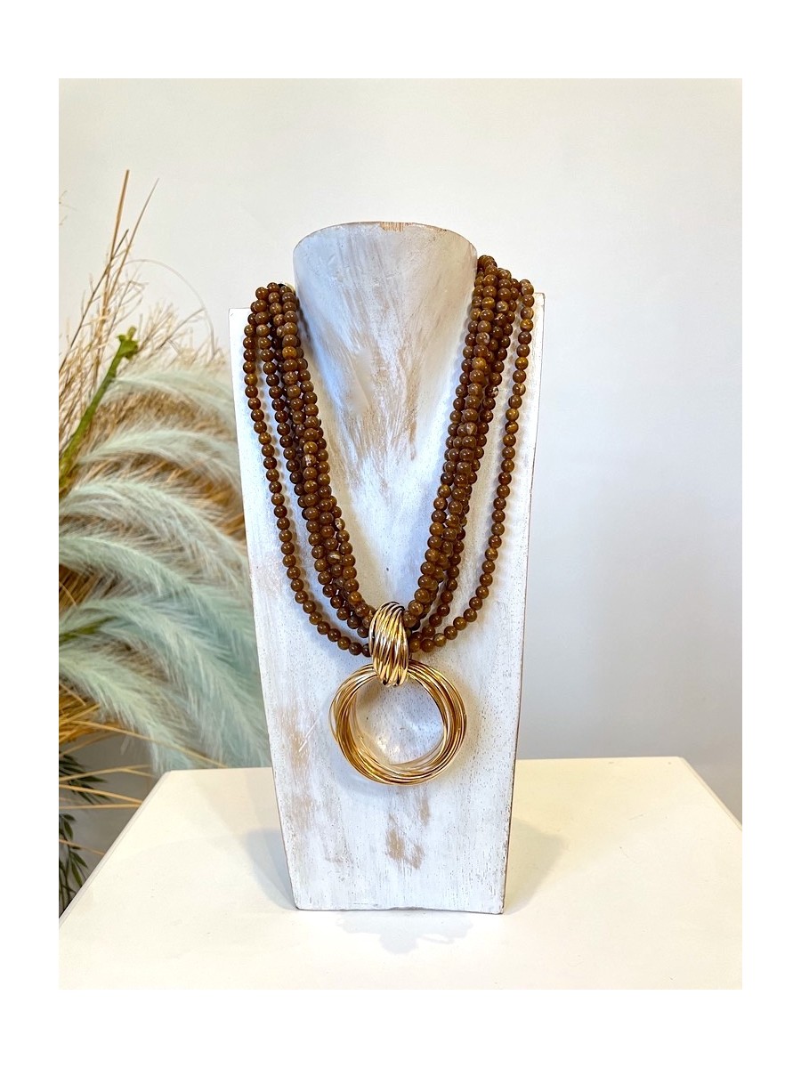 Collar Lisboa bolitas marrones