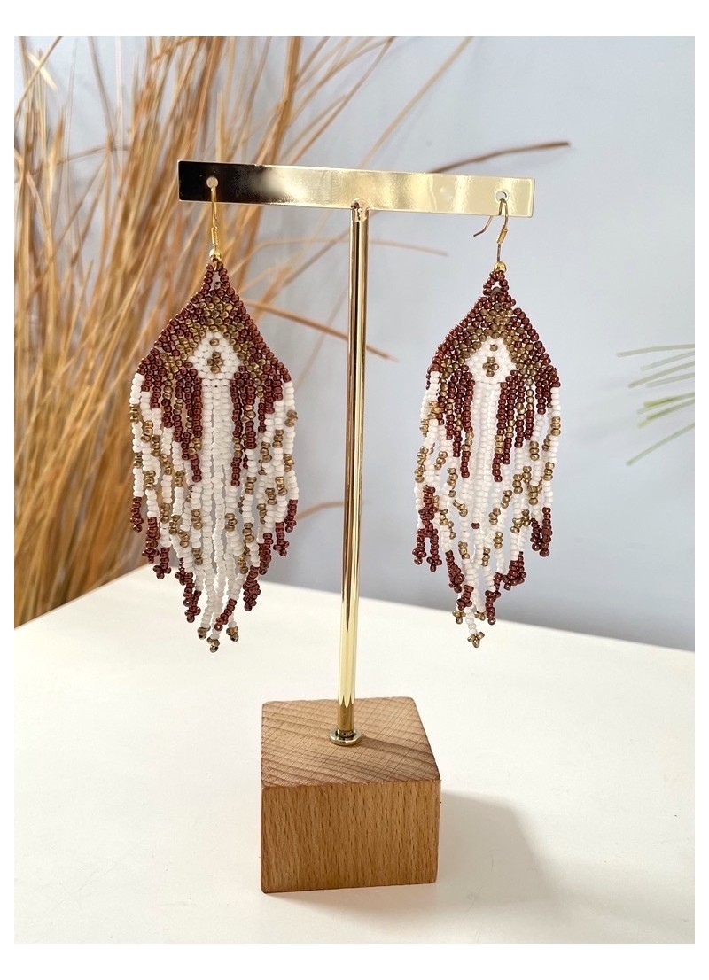 Pendientes Etnico marrón y dorado
