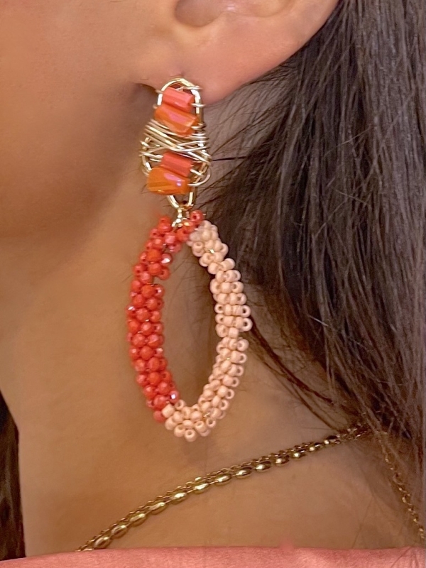 Pendientes Lina rosa y coral