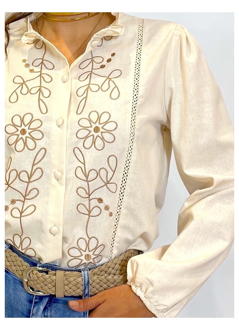 Blusa Moni bordados camel