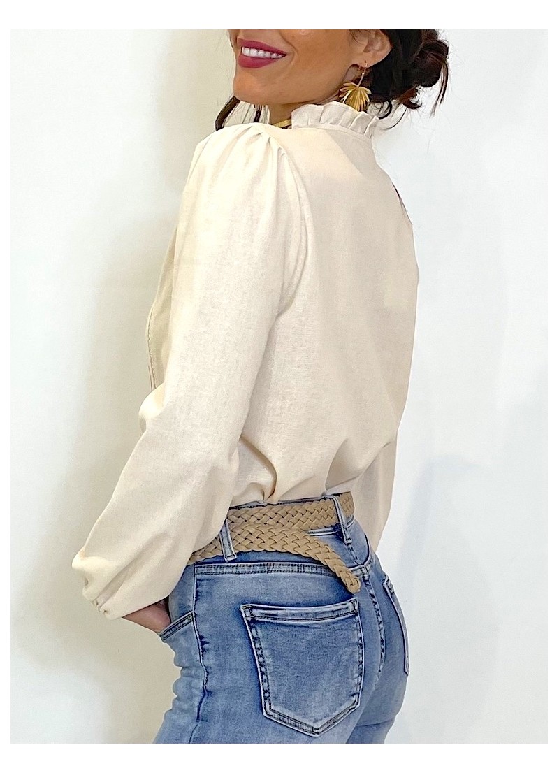 Blusa Moni bordados camel