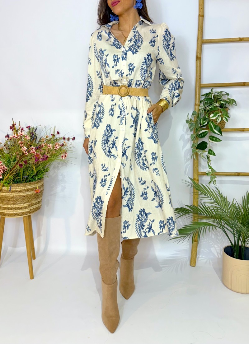 Vestido Prue estampado azul