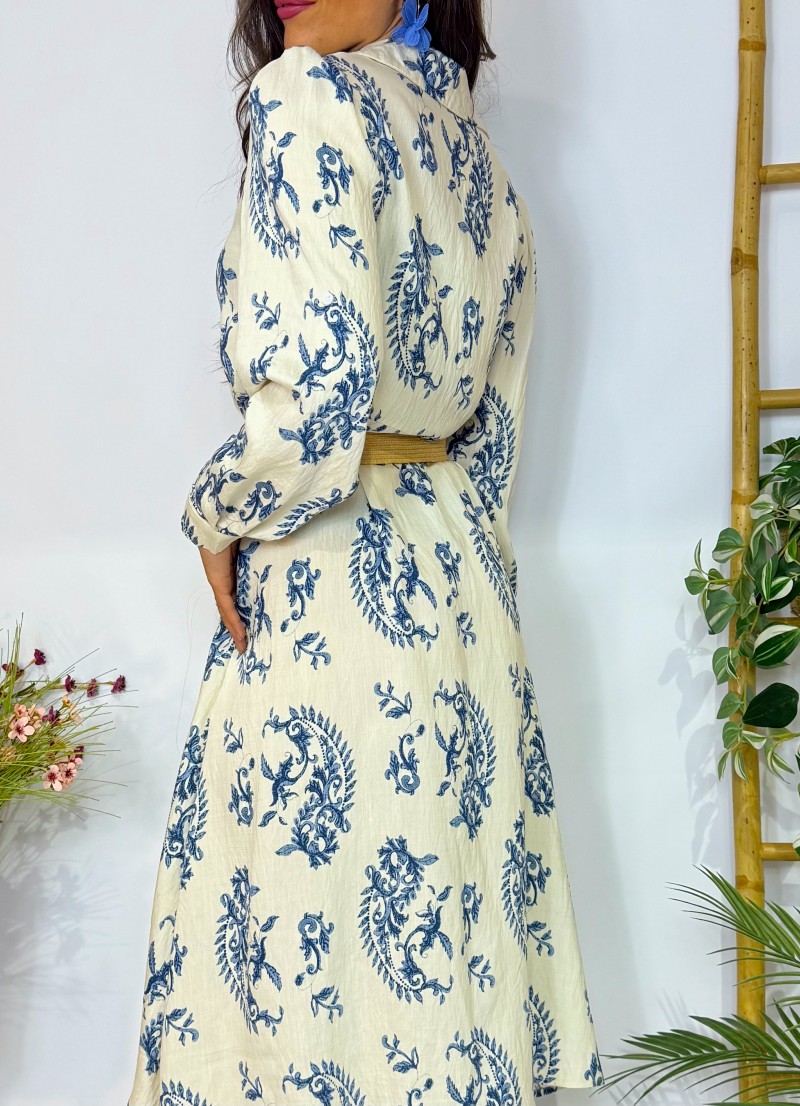 Vestido Prue estampado azul