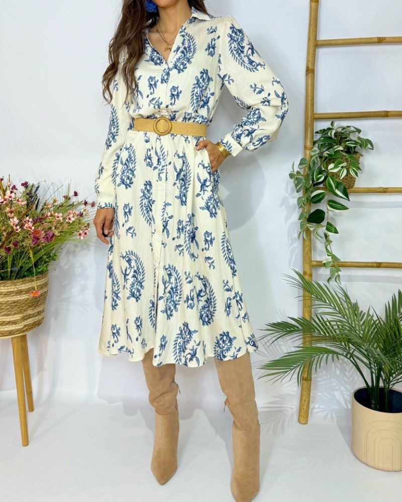 Vestido Prue estampado azul