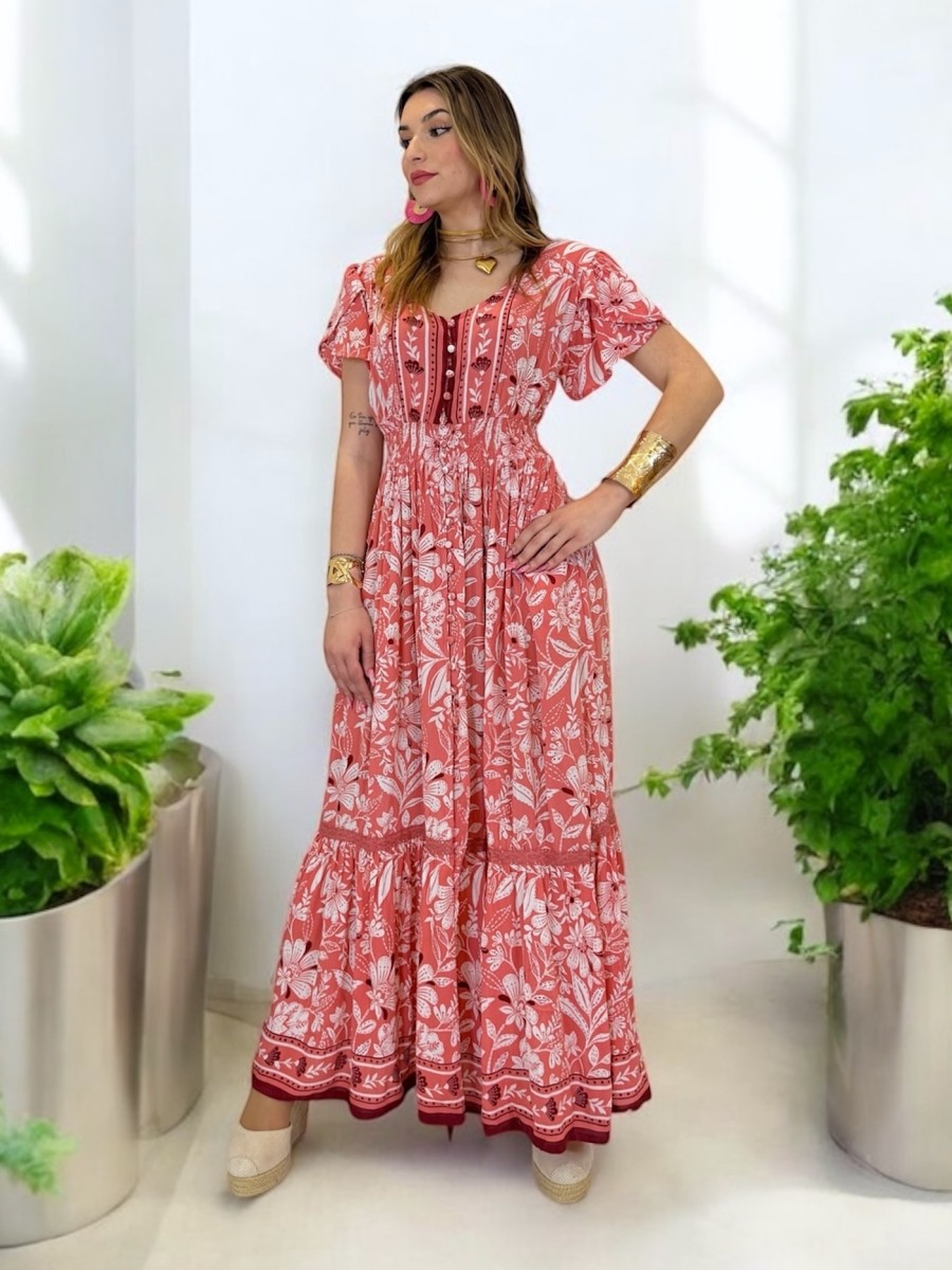 Vestido Azalea rosa Trilce