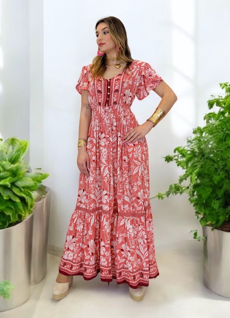 Vestido Azalea rosa Trilce