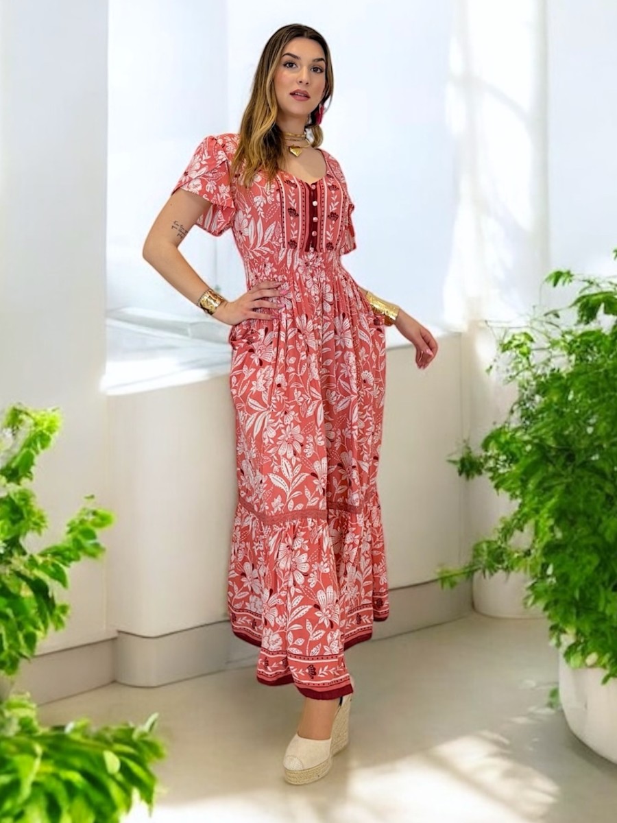 Vestido Azalea rosa Trilce